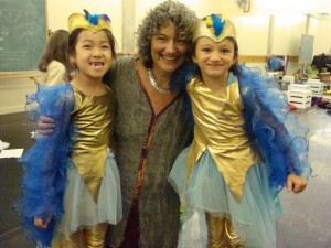 Author and First Book supporter Laura Geringer with children from the Kaufman Center’s Summer Theater Workshop in NYC