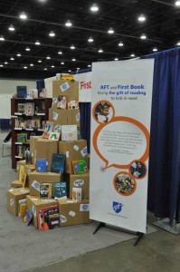 First Book displaying some of our books at the annual AFT convention