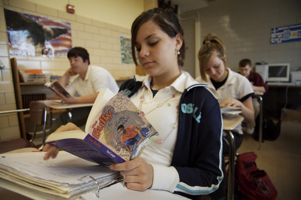 Book Relief high school girl reading
